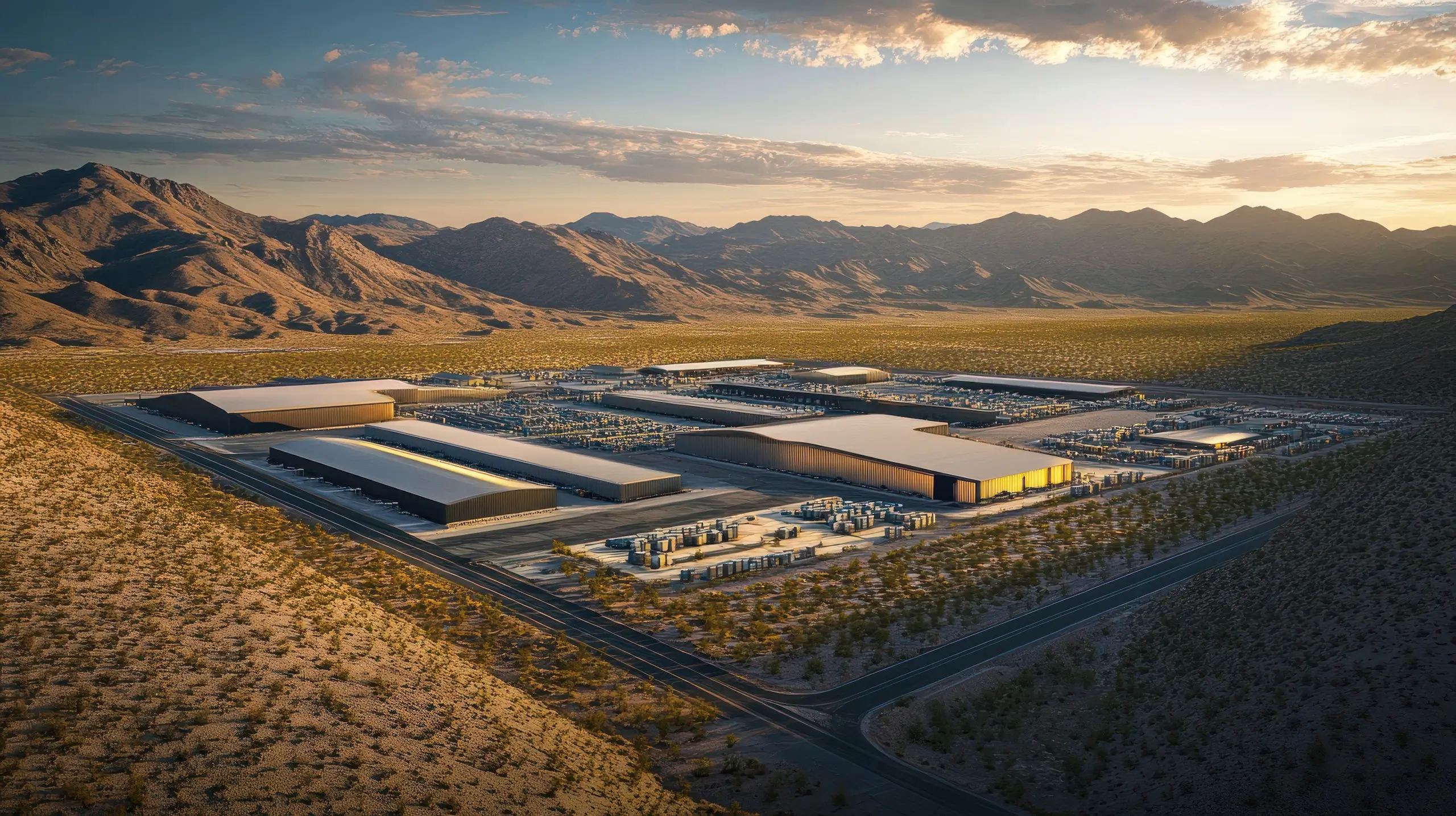 A hyperscale data center with advanced cooling infrastructure, symbolizing the rising complexity of AI workloads and the critical reliance on water for cooling.