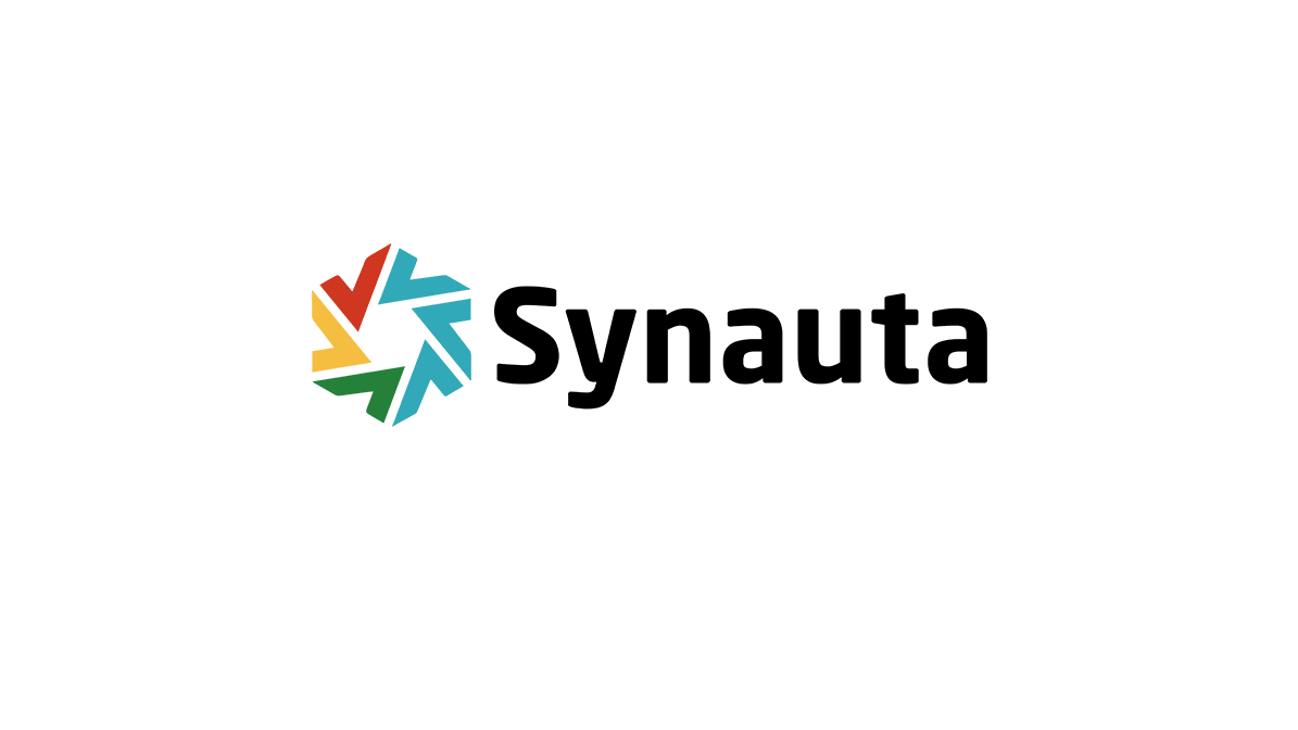 The Synauta logo, featuring a geometric multicolor emblem to the left of the bold black wordmark, displayed on a white background.